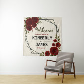 Burgundy Red & Black Geometric Wedding Modern Wandteppich (Beispiel)