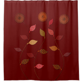 Burgundy Red Blätter Duschvorhang