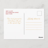 Burgundy Red Blonde Hair Princess Birthday Party Postkarte (Rückseite)