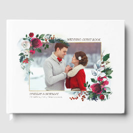 Burgundy Red Bloom | Hochzeit von Fotos Gästebuch