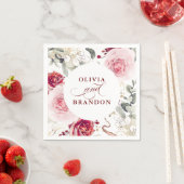 Burgundy Red Blume Elegant Boho Wedding Serviette (Beispiel)