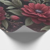 Burgundy Red Blume Gothic Decoupage Geschenkpapier (Ecke)