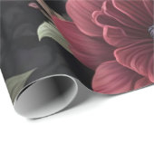 Burgundy Red Blume Gothic Decoupage Geschenkpapier (Rolleneckpunkt)