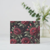 Burgundy Red Blume Gothic Postkarte (Stehend Vorderseite)