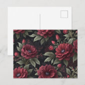 Burgundy Red Blume Gothic Postkarte (Vorne/Hinten)