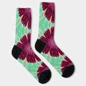 Burgundy Red Blume Mandala Art Fun Socks Socken (Rechts)