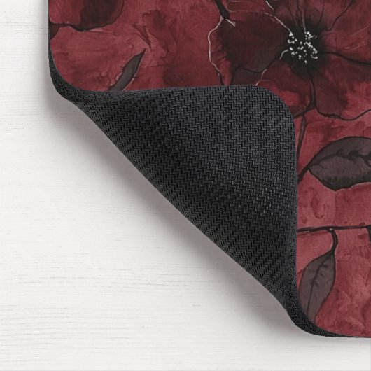 Burgundy Red Blume Mousepad (Ecke)