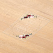 Burgundy Red Blume, Rosa Blume, Babydusche Acryleinladungen (Ablage )