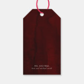 Burgundy Red Blume Wedding Danke Geschenkanhänger (Rückseite)