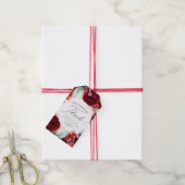 Burgundy Red Blume Wedding Danke Geschenkanhänger (Mit Garn)