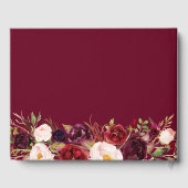 Burgundy Red Blush Floral Gold Geometric Wedding Gästebuch (Rückseite)