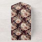 Burgundy Red Blush Floral Wedding All In One Einladung (Außenbereich)