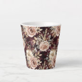 Burgundy Red Blush Floral Wedding Milchtasse (Vorderseite)
