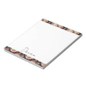 Burgundy Red Blush Floral Wedding Notizblock (Rotiert)