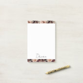 Burgundy Red Blush Floral Wedding Post-it Klebezettel (Auf Schreibtisch)