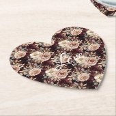 Burgundy Red Blush Floral Wedding Untersetzer (angewinkelt)