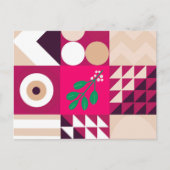 Burgundy Red Blush Geometric Pink Weihnachten (Vorderseite)