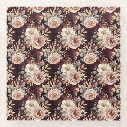 Burgundy Red Blush Glasuntersetzer (Vorderseite)