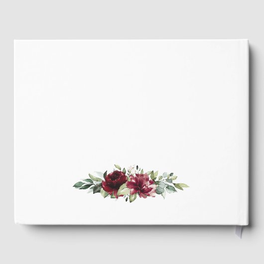 Burgundy Red Blush Gold Geometric Greenerity Weddi Gästebuch (Rückseite)