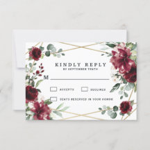 Burgundy Red Blush Gold Geometric Greenerity Weddi