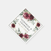 Burgundy Red Blush Gold Geometric Greenerity Weddi Serviette (Ecke)