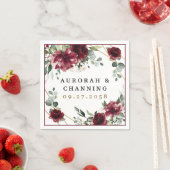 Burgundy Red Blush Gold Geometric Greenerity Weddi Serviette (Beispiel)