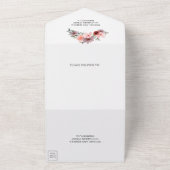 Burgundy Red Blush Pink Floral Geometric Wedding All In One Einladung (Außenbereich)