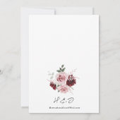 Burgundy Red Blush Pink Floral Wedding Save The Date (Rückseite)