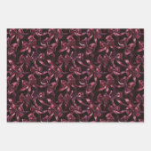 Burgundy Red Bows Gold Ribbons Christmas Geschenkpapier Set (Vorderseite 2)