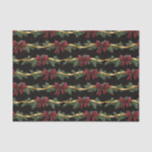 Burgundy Red Bows Gold Ribbons Christmas Seidenpapier (Vorderseite)