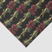Burgundy Red Bows Gold Ribbons Christmas Seidenpapier (Ausschnitt)