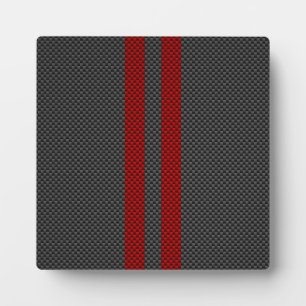 Burgundy Red Carbon Fiber Style Stripes Decor Fotoplatte