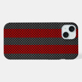 Burgundy Red Carbon Fibre Racing Stripes iPhone Hülle (Rückseite (Horizontal))