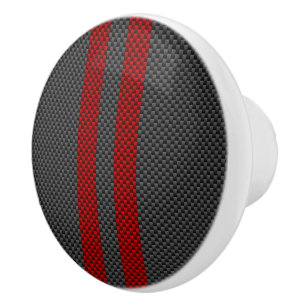 Burgundy Red Carbon Fibre Racing Stripes Keramikknauf