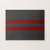 Burgundy Red Carbon Fibre Racing Stripes Puzzle (Horizontal)