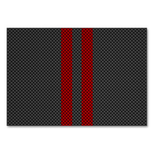 Burgundy Red Carbon Fibre Racing Stripes Tischnummer