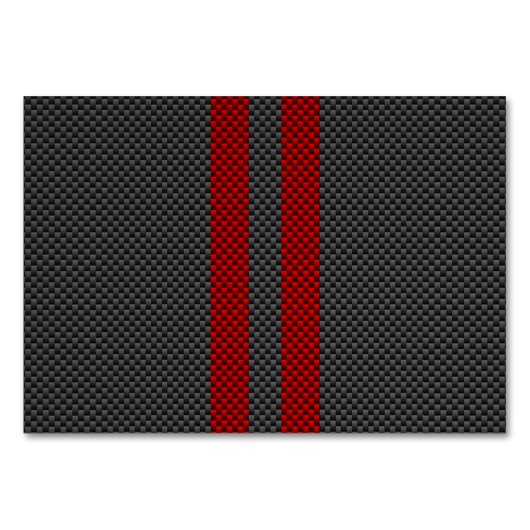 Burgundy Red Carbon Fibre Racing Stripes Tischnummer (Vorderseite)