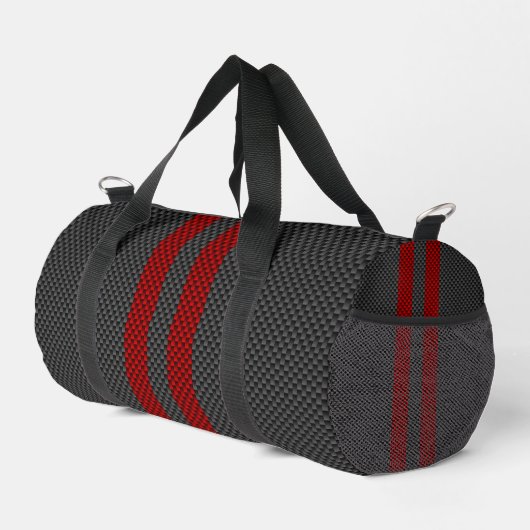 Burgundy Red Carbon Fibre Style Streifen Duffle Bag (Rechte Ecke)