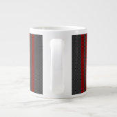 Burgundy Red Carbon Fibre Style Streifen Jumbo-Tasse (Rückseite)