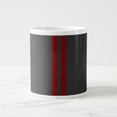 Burgundy Red Carbon Fibre Style Streifen Jumbo-Tasse (Vorderseite)