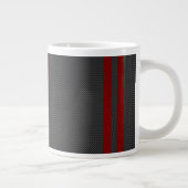Burgundy Red Carbon Fibre Style Streifen Jumbo-Tasse (Rechts)
