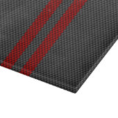 Burgundy Red Carbon Fibre Style Streifen Schneidebrett (Ecke)