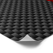 Burgundy Red Carbon Fibre wie Rennstreifen Poster (Ecke)