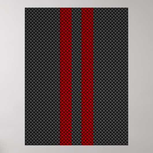 Burgundy Red Carbon Fibre wie Rennstreifen Poster (Vorne)