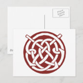 Burgundy Red Celtic Knüpfarbeit Postkarte (Vorne/Hinten)