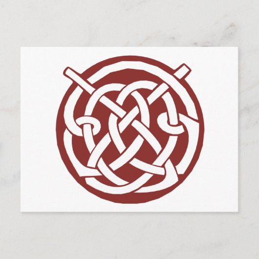 Burgundy Red Celtic Knüpfarbeit Postkarte (Vorderseite)