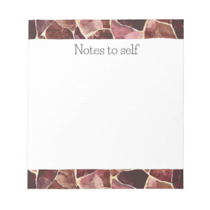 Burgundy Red Chic Abstrakt Notizblock