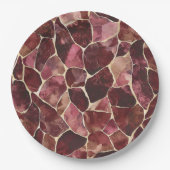 Burgundy Red Chic Abstrakt Pappteller (Vorderseite)