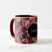 Burgundy Red Chic Abstrakt Tasse (Vorderseite Links)