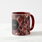 Burgundy Red Chic Abstrakt Tasse (VorderseiteRechts)